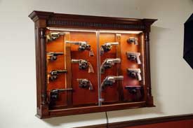 Custom Gun Cabinet Wall Mounted Pistol Display Case