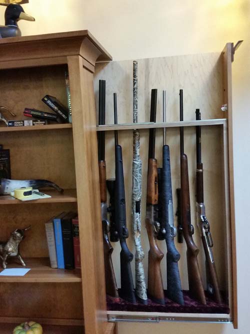 Boland Bookcase Slide Out Gun Cabinet Amish Custom Gun Cabinets