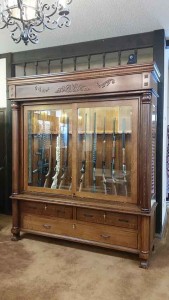 Amish Crafted Antique Reproduction Gun Cabinet Front