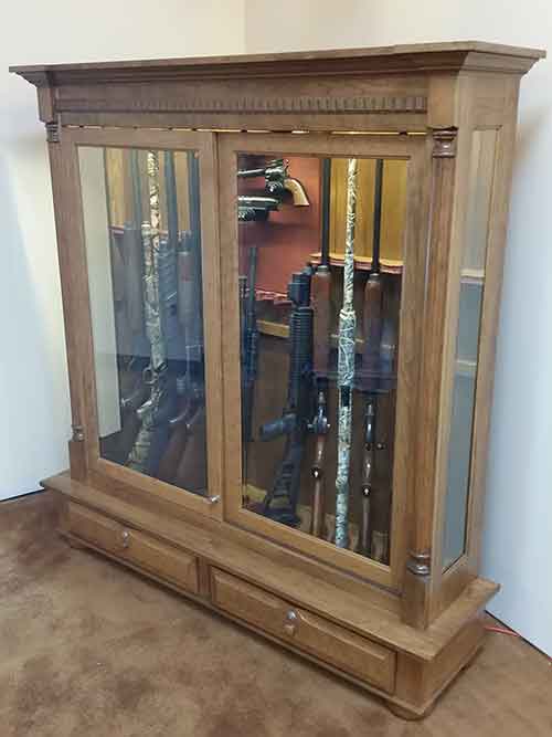 Amish Custom Crafted Combo Low Profile 16 Gun Cabinet Amish