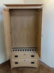 Clear cherry mission style 10 gun cabinet