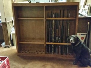 Floor standing gun cabinet with locking bars