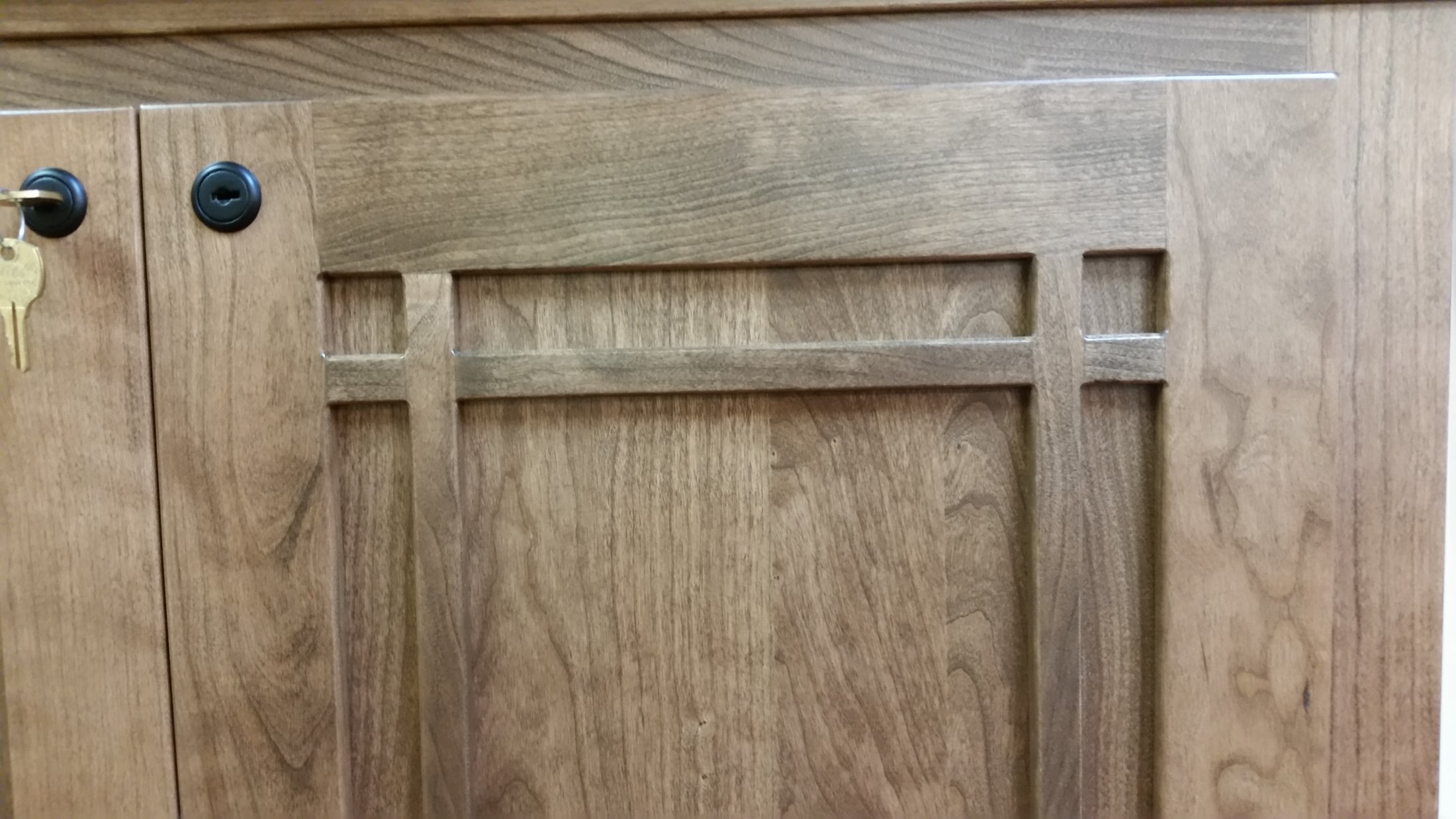 Door-Mission Flat Panel Semi Inset With Mullions In Cherry Wood