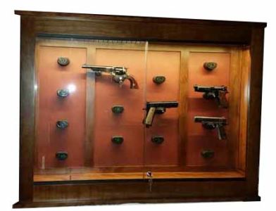 Mission pistol wall cabinet